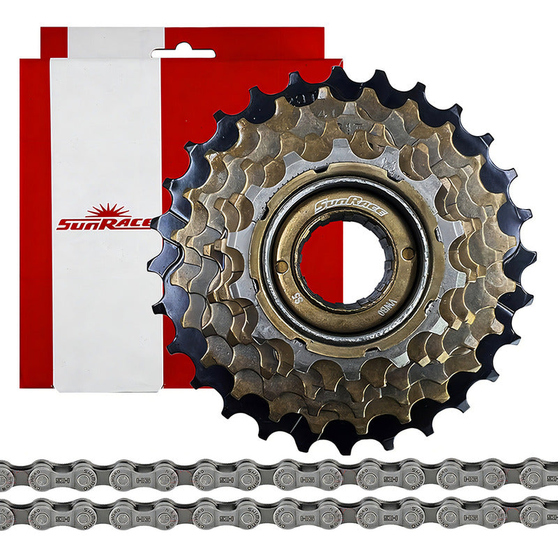 Pacha Sunrace Mf-m2a 6 Velocidades 14-28 Dientes Mtb Rosca Marrón Marrón Oscuro