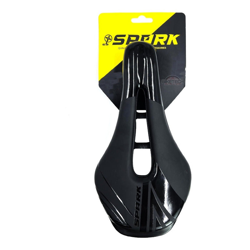 Silla Para Bicicleta Spark Mtb Ruta Antiprostatico En Gel Negro 26.5 Cm 14.2 Cm