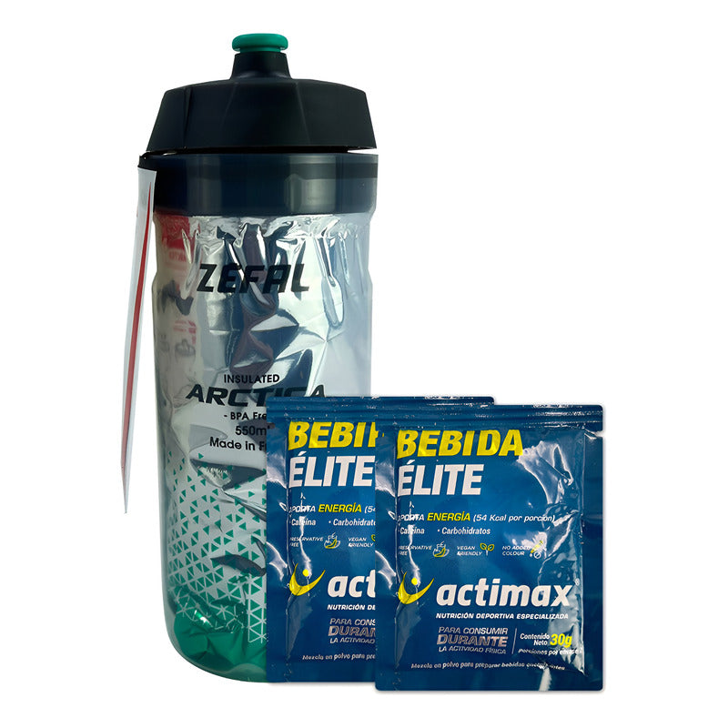 Caramañola Zefal Arctica 550ml + 2 Bebidas Elite Hidratante