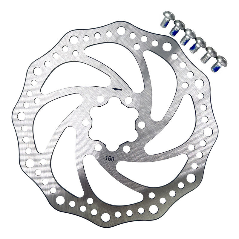 Disco Freno Tektro 160mm Flow 6 Tornillos Compatible Shimano Sram Plateado