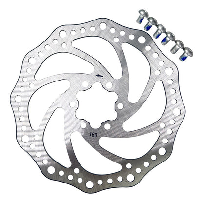 Disco Freno Tektro 160mm Flow 6 Tornillos Compatible Shimano Sram Plateado