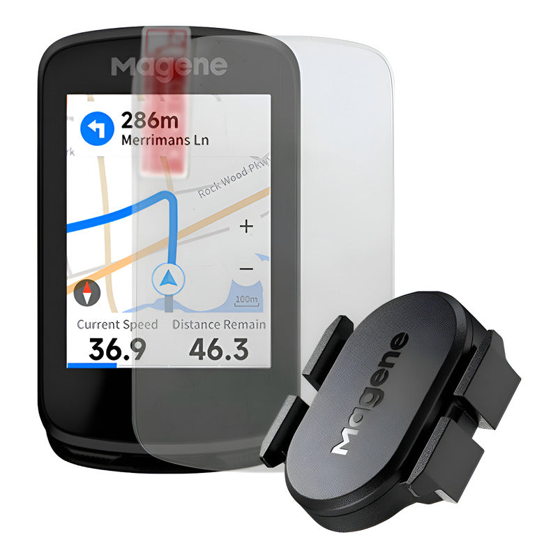 Ciclocomputador Gps Magene C606 + Protector+ Sensor Cadencia Negro