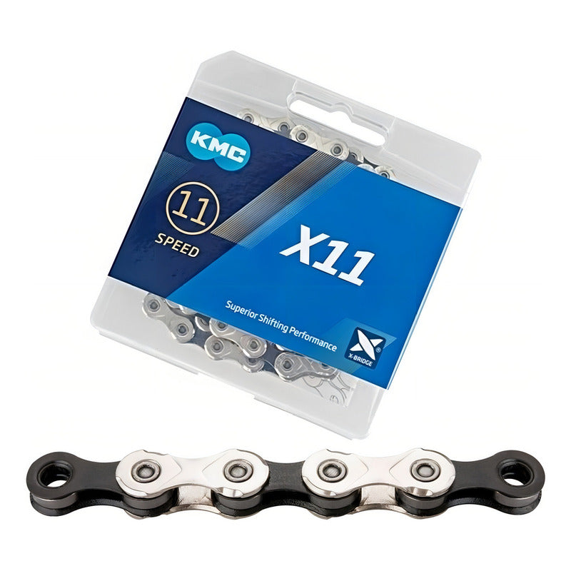 Cadena Kmc X11 Gris Plata 11v 118 Eslabones C/ Master Link
