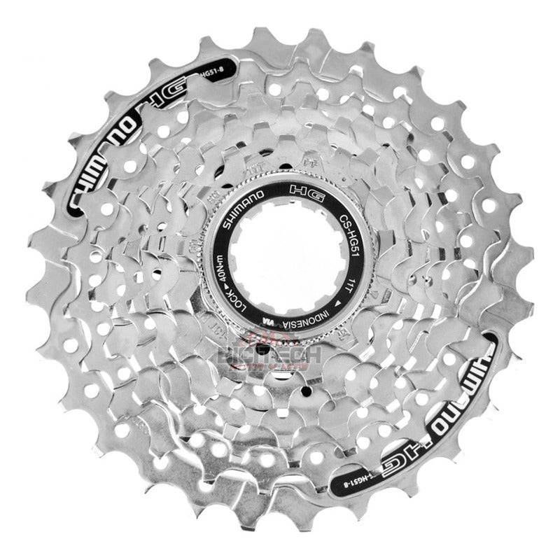 Combo 8v Pacha Shimano Hg51 11-32 Cassette + Cadena Kmc X8 Plateado 11 32