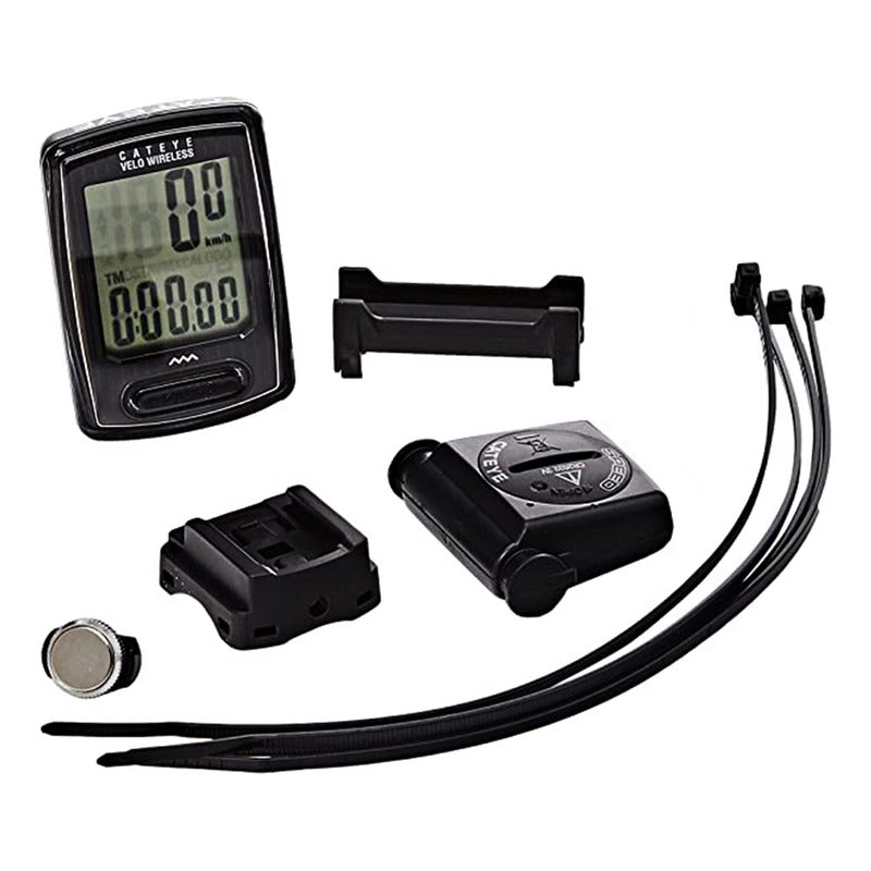 Ciclocomputador Cateye Velo Wireless 8 Funciones Inalambrico Color Negro