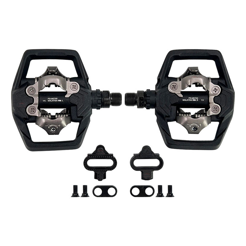 Pedales Bicicleta Mtb Shimano Me 700 Doble Cara Negro
