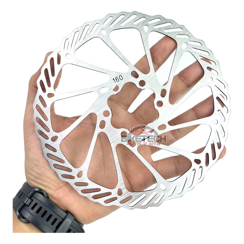 Disco Freno Tektro 160mm Flow 6 Tornillos Compatible Shimano Sram Plateado