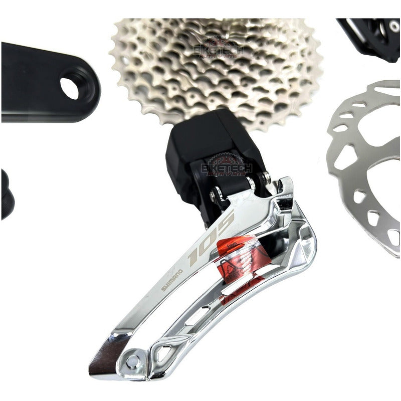 Grupo Shimano 105 R7170 Di2 12 Velocidades  Para Ruta  Negro