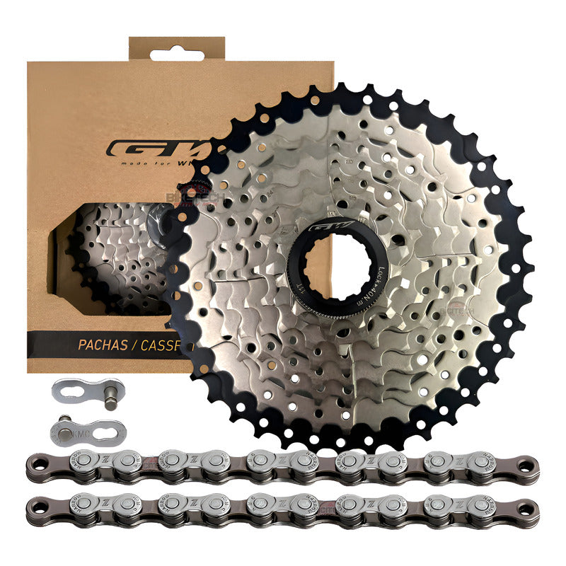 Pacha 8 Velocidades Gw 11-40 Mtb + Cadena Kmc Z8 11 40 Gris