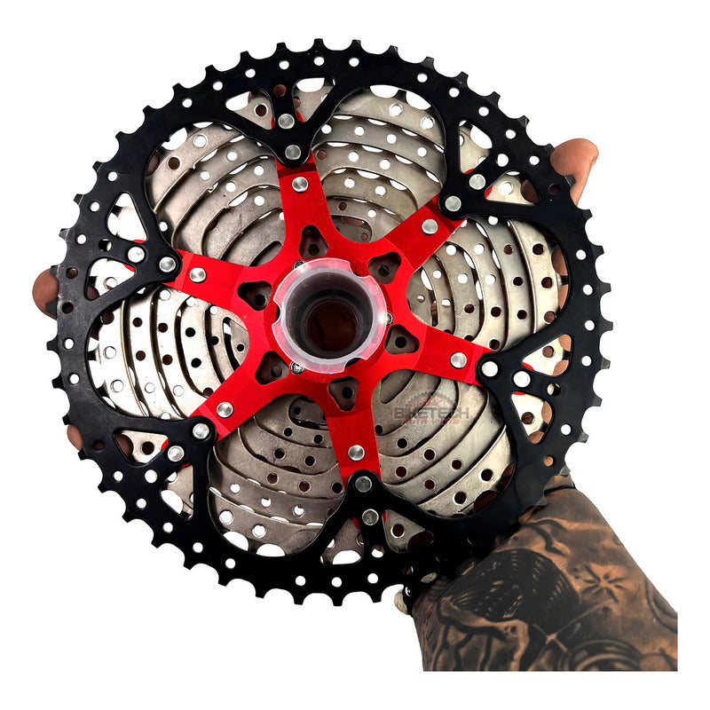 Pacha Cassette Gw 10 Velocidad 11-46 Compatible Con Shimano Cantidad Máxima De Dientes 46 Cantidad Mínima De Dientes 11 Color Cromado/ Negro