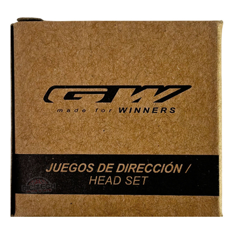 Juego Dirección Bicicleta Gw 1-1/8 Copas  Integrado Negro Plateado