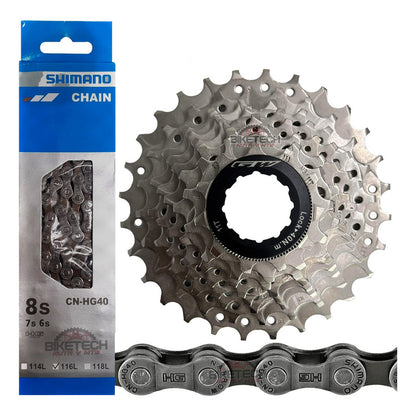Pacha Gw 8v Bicicleta Ruta 11-28 + Cadenilla Shimano 8v Hg40 11 28 Gris