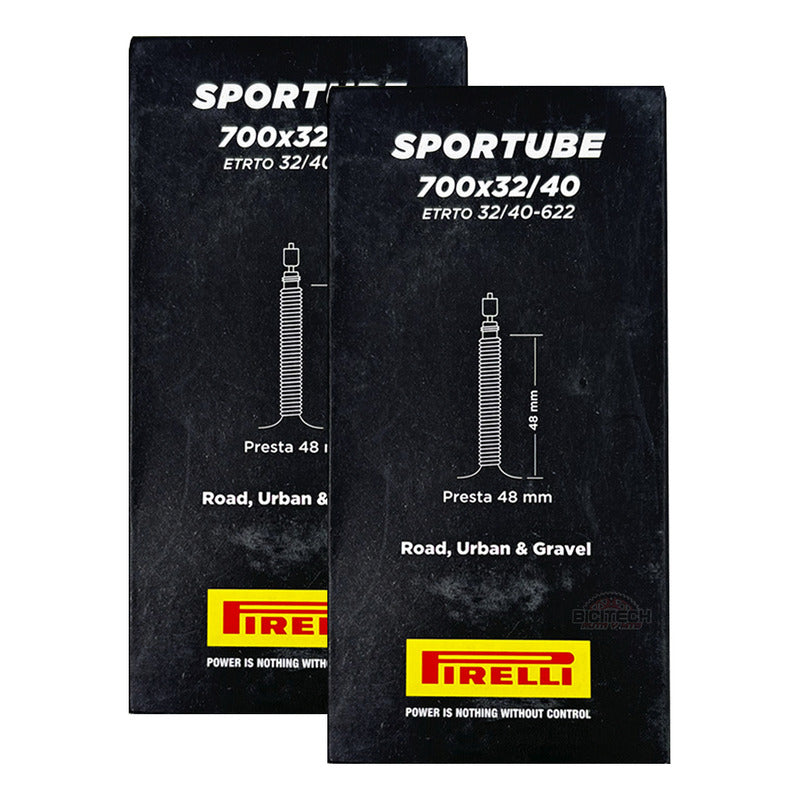 2 Neumáticos Ruta Pirelli Sportube Gravel 700x32/40c Fv 48mm Presta