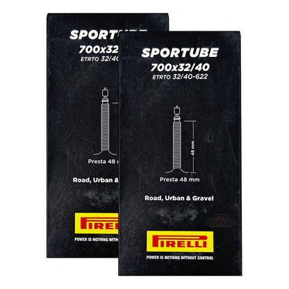 2 Neumáticos Ruta Pirelli Sportube Gravel 700x32/40c Fv 48mm Presta