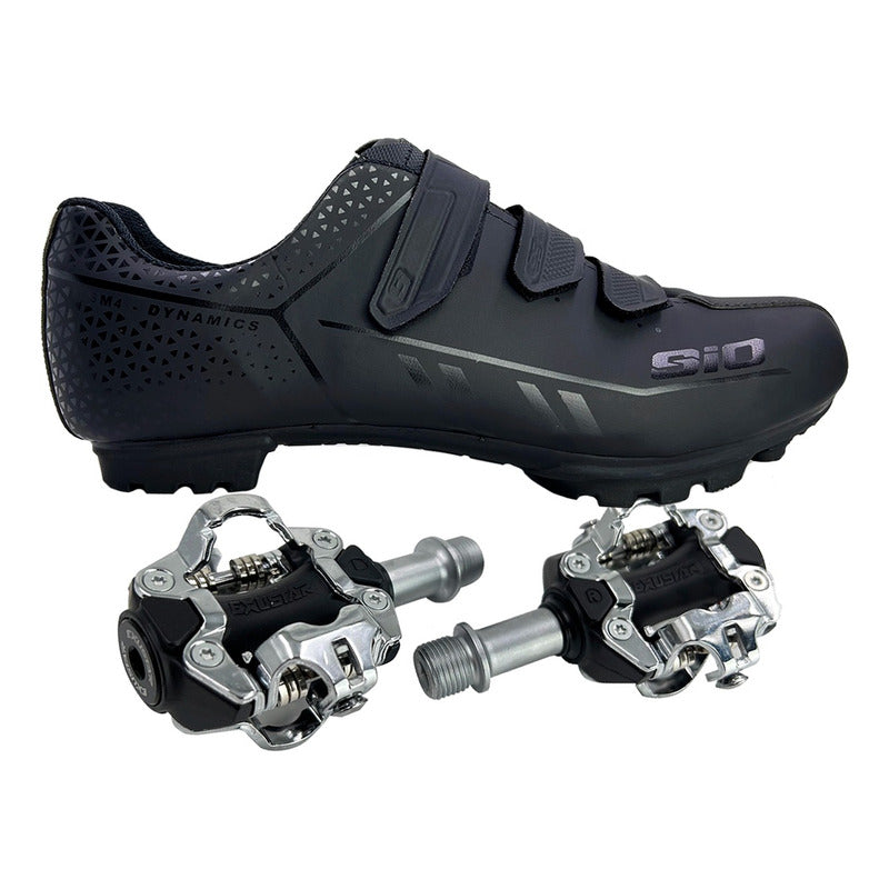 Zapatillas Sio Sm Mtb + Pedales Exustar Pm211-01 Mtb