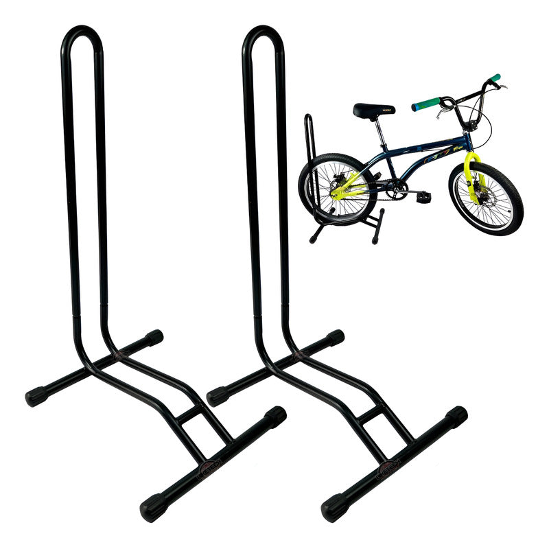 2 Soportes De Piso Para Cualquier Bicicleta En Acero Negro