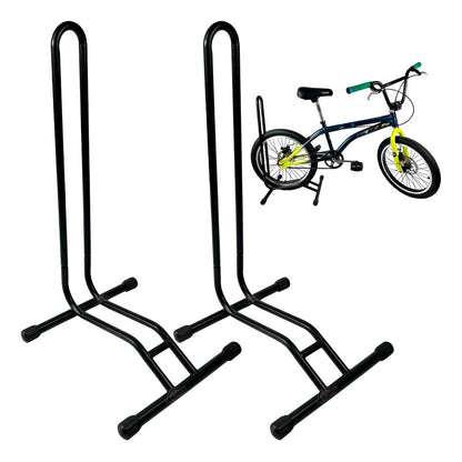 2 Soportes De Piso Para Cualquier Bicicleta En Acero Negro