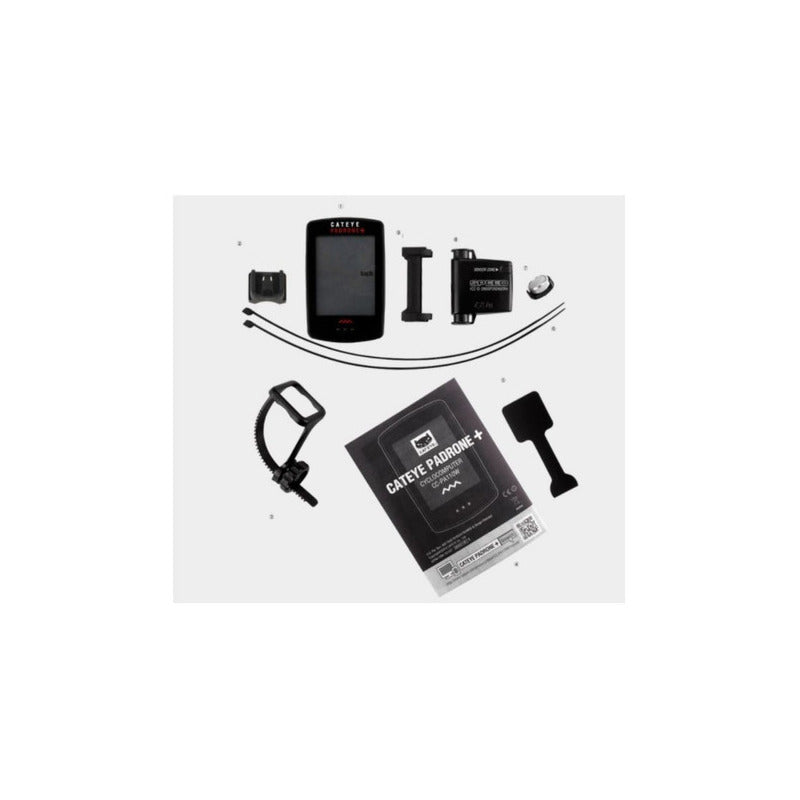 Ciclocomputador Inalámbrico Cateye Padrone+ Cc-pa110w Negro A Prueba De Agua