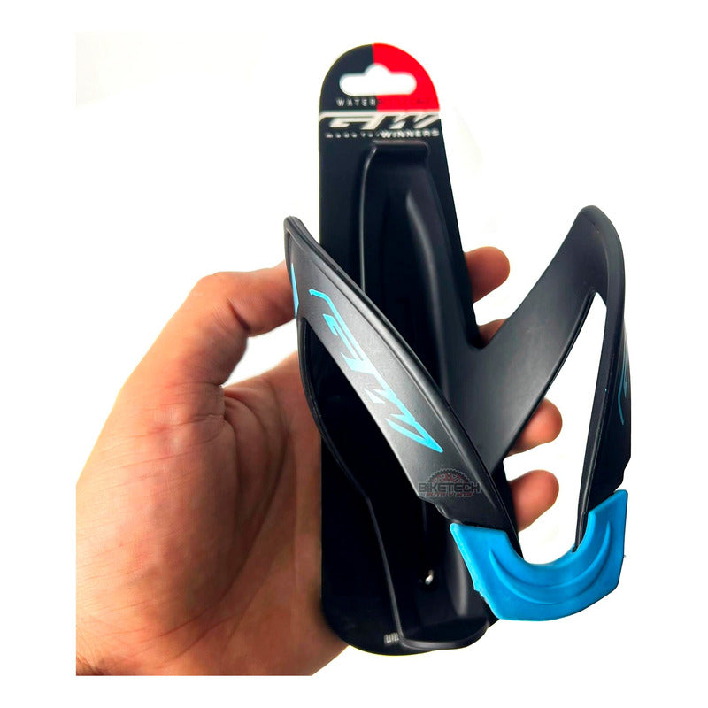 Porta Caramañola Gw Azul Fibra De Vidrio Ruta Mtb Negro