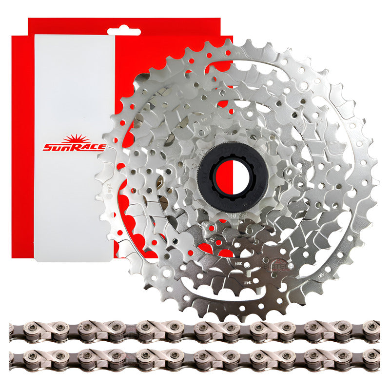 Pacha 8 Velocidades Sunrace M680. 11-42 + Cadena Kmc X8 Plateado 11 42