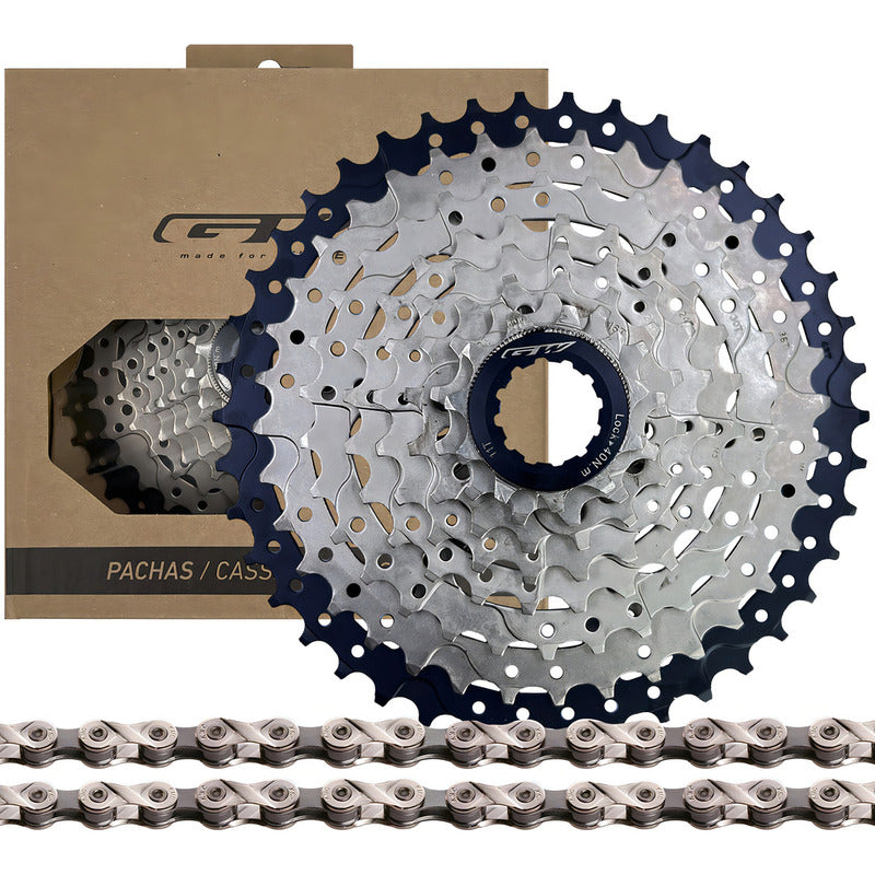 Pacha Cassette 8 Velocidades Gw 11-42 Cadena Kmc X8 Compatible Con Shimano