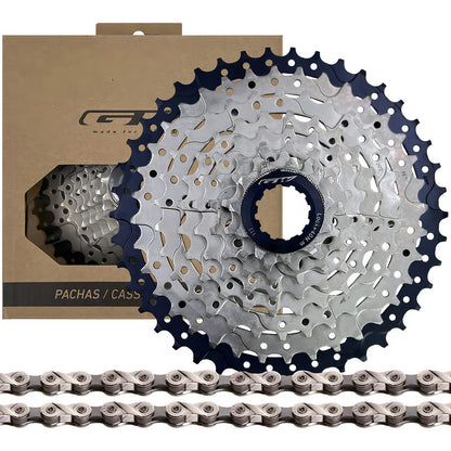 Pacha Cassette 8 Velocidades Gw 11-42 Cadena Kmc X8 Compatible Con Shimano