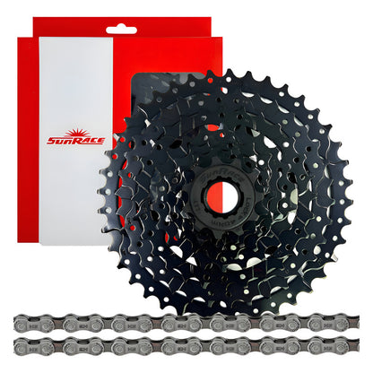 Combo 8 Vel Pacha Sunrace M680 11-40+cadena Shimano Hg40 Mtb 11 40 Negro