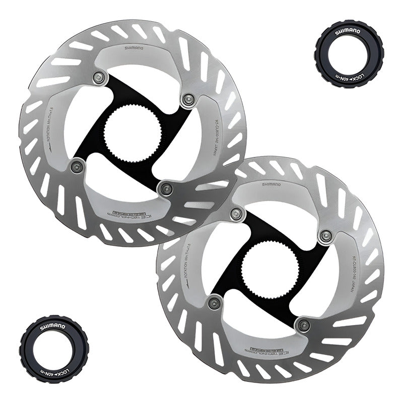 2 Discos Rotores Shimano Cl800 Ice Tech Centerlock 160mm Gris