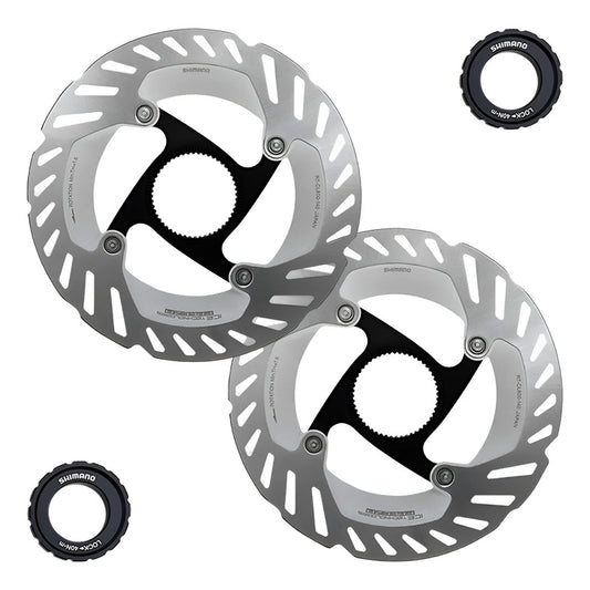 2 Discos Rotores Shimano Cl800 Ice Tech Centerlock 160mm Gris