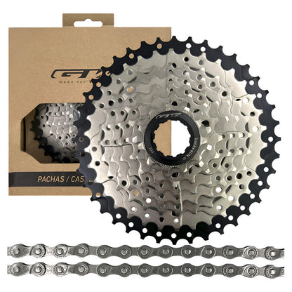 Combo Pacha Cassette Cadena Gw 11-40 8 Velocidades Mtb - Gris - 11 - 40