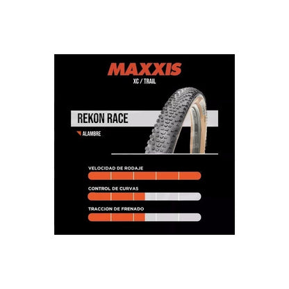 Llantas Maxxis 27.5 Rekon Race Rin 27.5x2.25 Lateral Café Color Negro/marrón