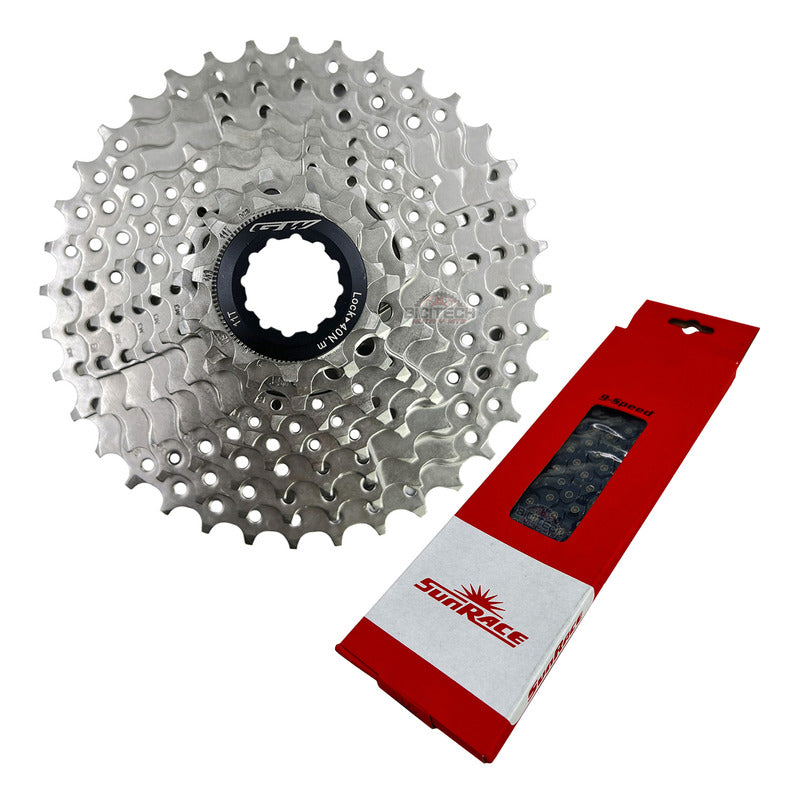 Pacha Gw 9v Cassette + Cadenilla 9v Bicicleta Mtb