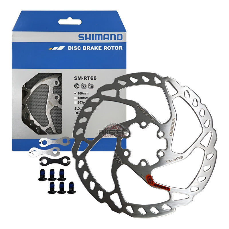 Disco / Rotor Shimano Sm Rt66 160mm De 6 Tornillos Plateado