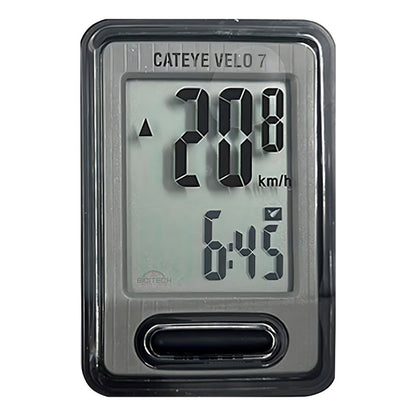 Ciclocomputador Cateye Velo 7 - Color Gris