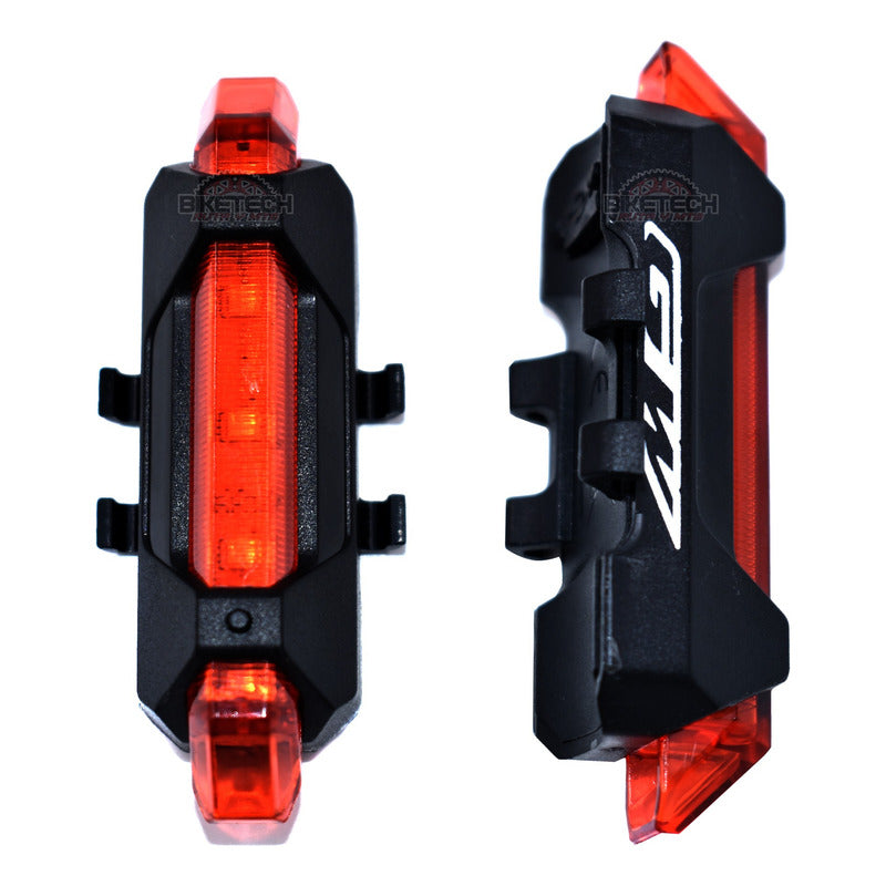 Linterna De Bicicleta Delantera Y Trasera Gw Muy Potente Usb Negro