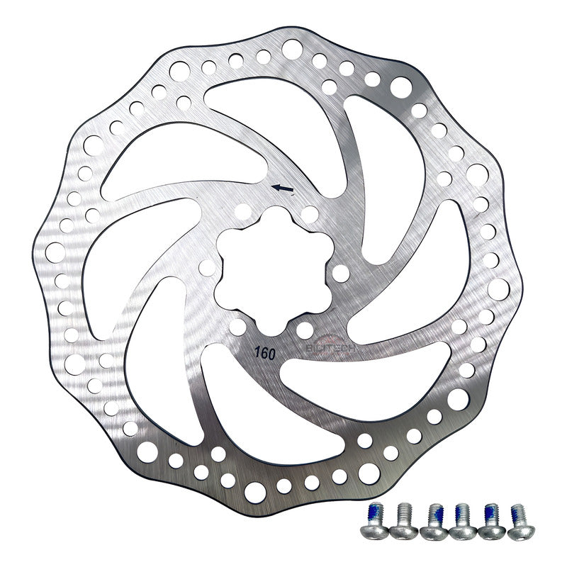 Disco Rotor Comp Shimano 160mm 6 Tornillos Pernos Plateado