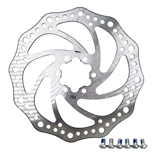 Disco Rotor Comp Shimano 160mm 6 Tornillos Pernos Plateado