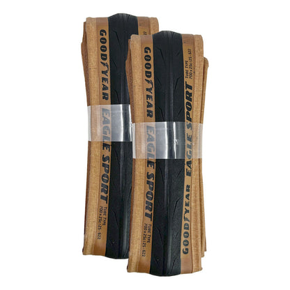 2 Llantas Plegab Cara Café Ruta Good Year Eagle Sport 700x25 Marrón