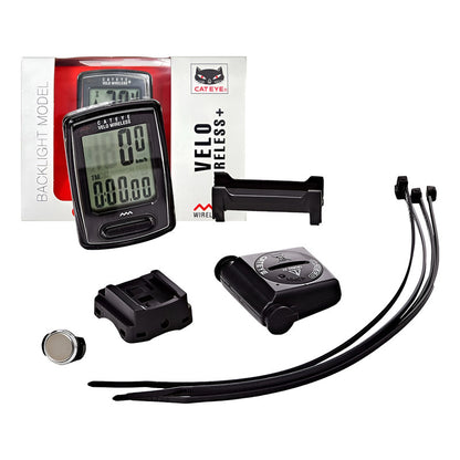 Ciclocomputador Cateye Velo Wireless Con Luz Inalámbrico  Negro