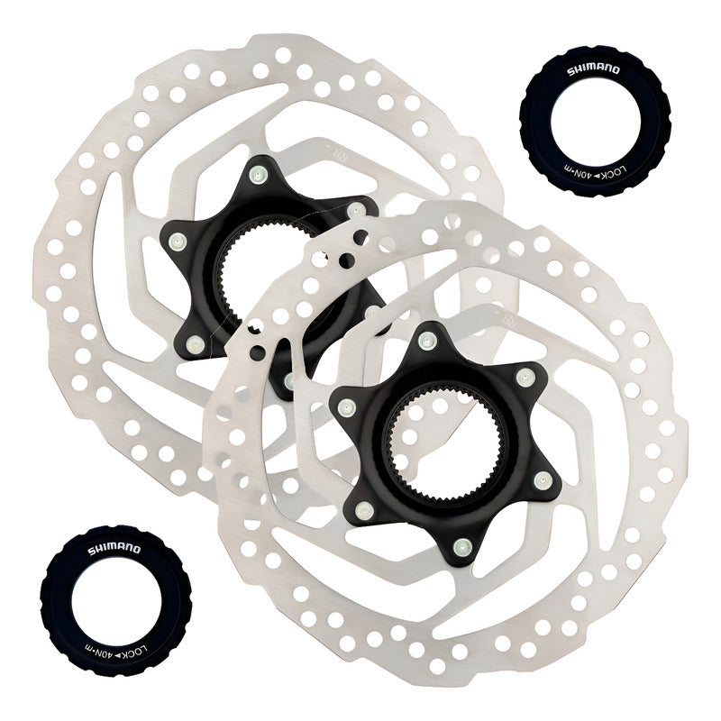 Par Discos Rotor Shimano Sm-rt10 160mm Center Lock Bici Mtb Gris Oscuro