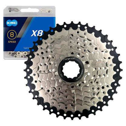 Combo 8 Velocidades Pacha Gw 11-40 Cassette + Cadena Kmc X8 - Gris - 11 - 40