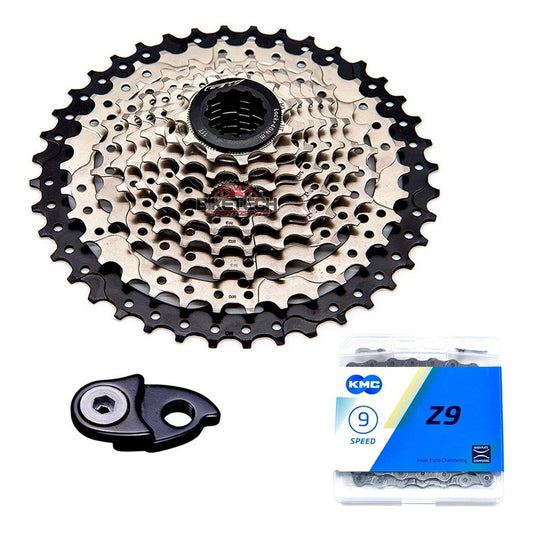 Combo Pacha Gw 9v 11-42 + Cadena Kmc Z9 + Extensión De Uña Negro 11 40