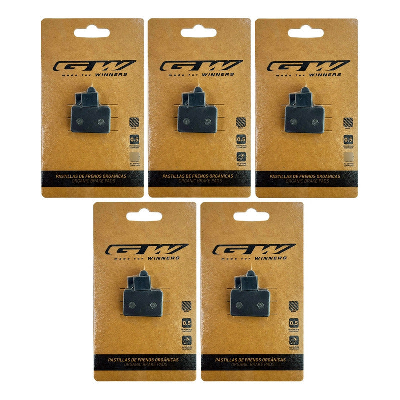 5 Pastillas Gw Para Freno Disco Shimano Mt200 Y Logan