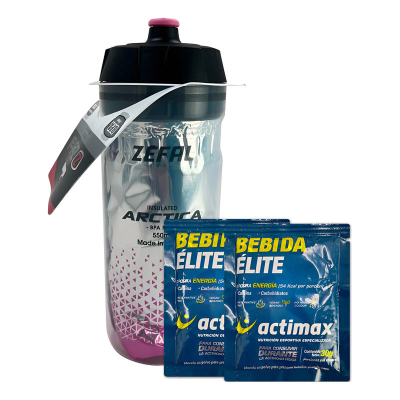Caramañola Zefal Arctica 550ml + 2 Bebidas Elite Hidratante