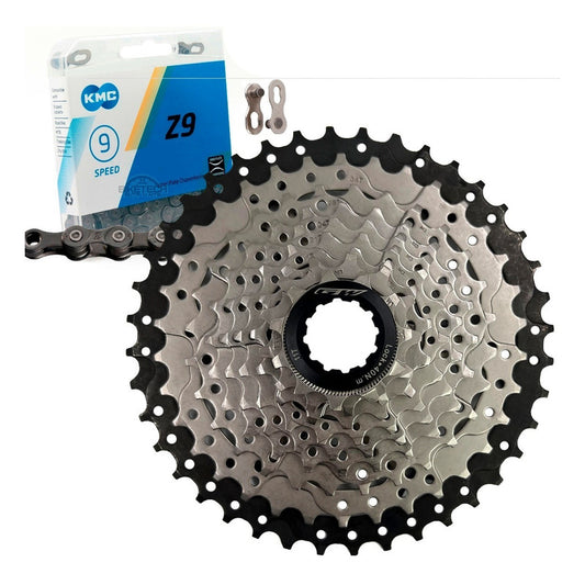 Pacha Cassette 9 Velocidades Gw 11-40 + Cadena Kmc Z9 Negro 11 40
