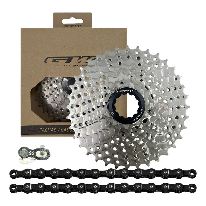 Pacha Gw 9v Cassette + Cadenilla 9v Bicicleta Mtb