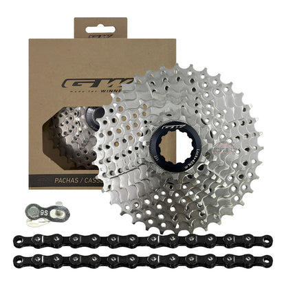 Pacha Gw 9v Cassette + Cadenilla 9v Bicicleta Mtb