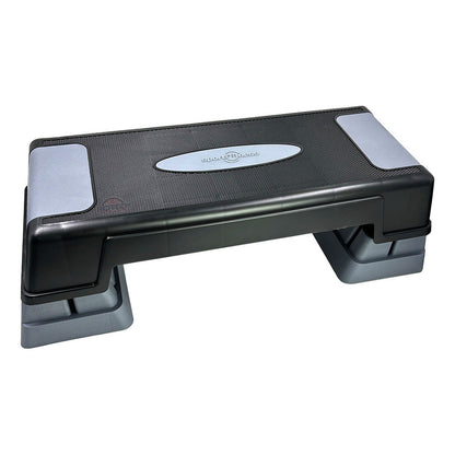 Banco Step Escalón Aeróbicos Sportfitness 3 Niveles Gimnasio Negro Con Gris