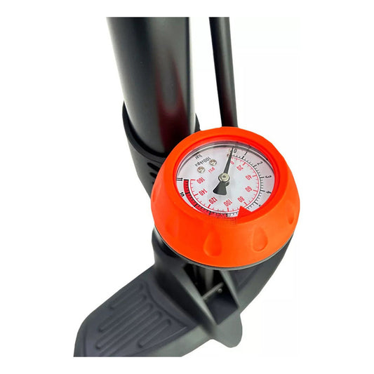 Inflador De Piso Bike Parts Naranja Con Medidor Todo Tipo De Válvula