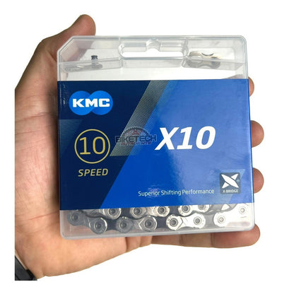 Cadena Kmc De 10v X10 Silver 116 Eslabones